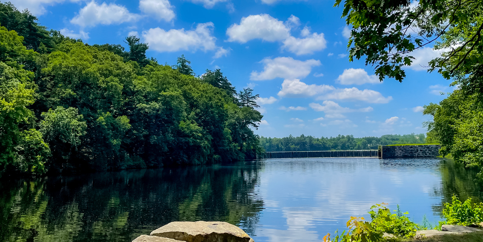 Sunny view over the water in North Smithfield