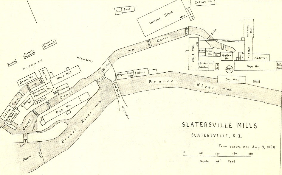 Map of Slatersville Mills, 1894