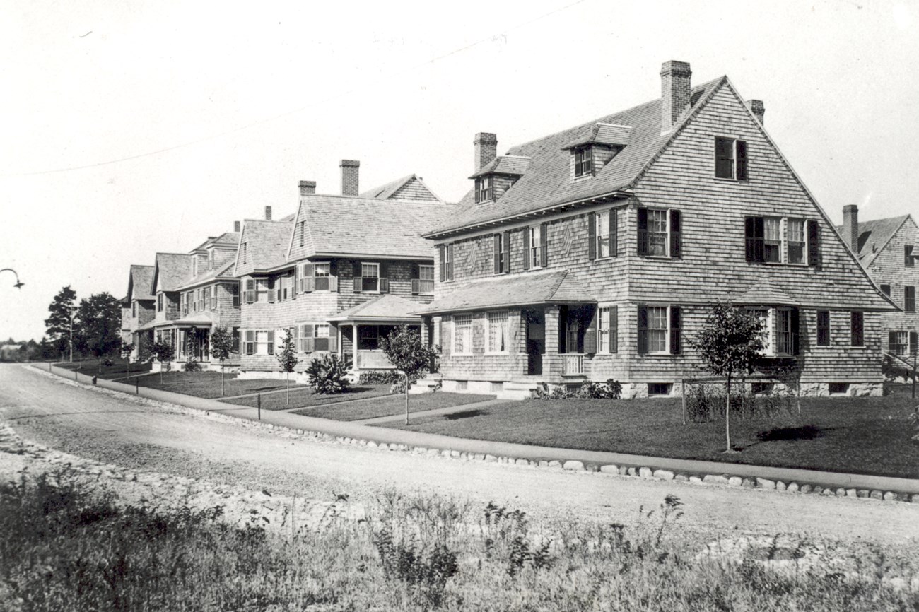 Wood framed worker housing in Hopedale