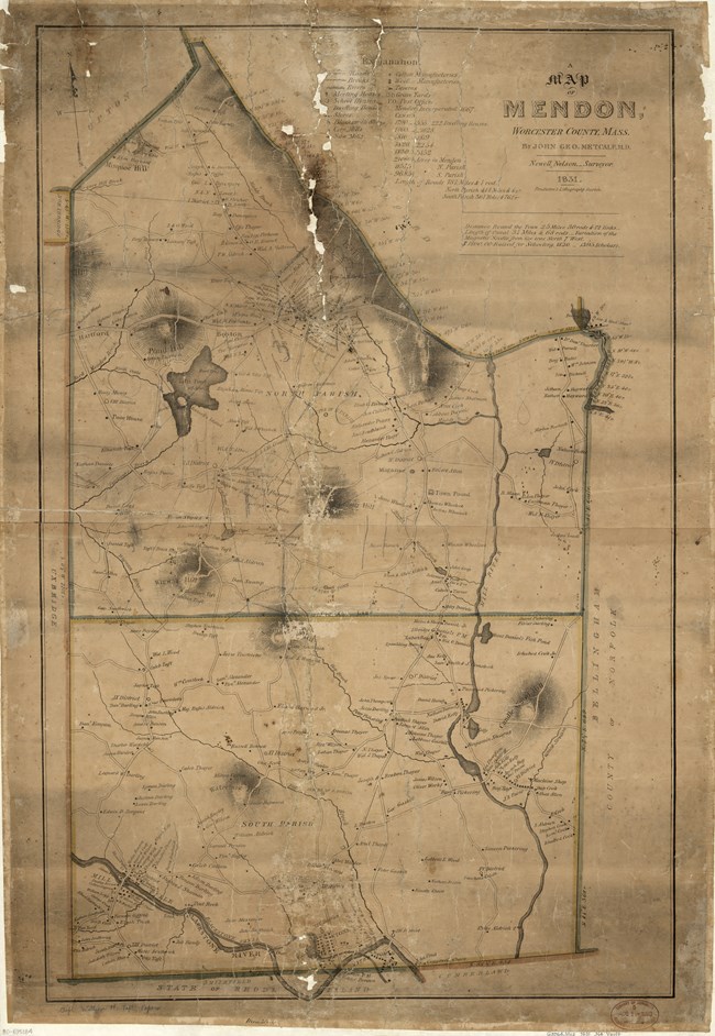 Historic Map of Mendon, MA