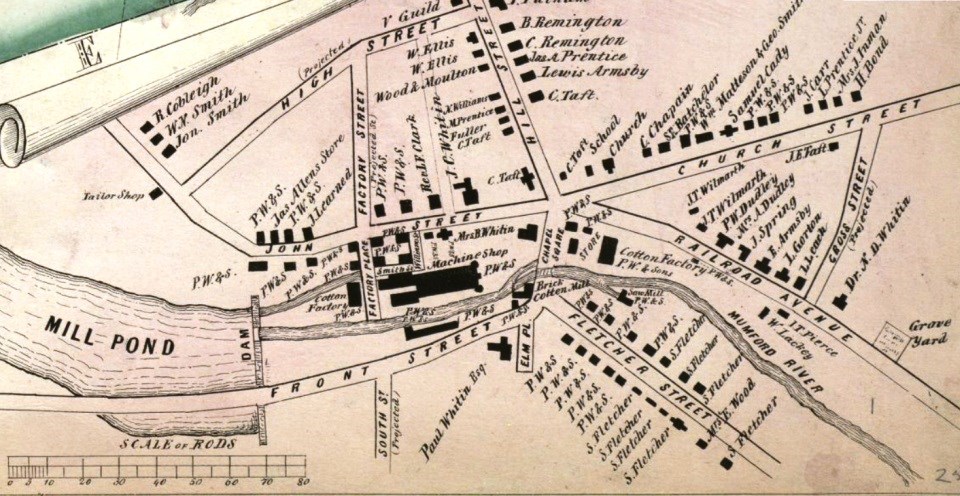 1849 Map of Whitinsville 1849 Map of Whitinsville