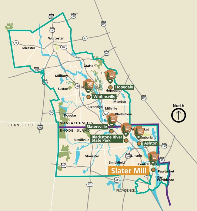 Map of Blackstone River Valley NHP