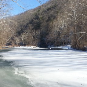 river covered with ice river covered with ice