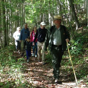ranger leading a hike ranger leading a hike