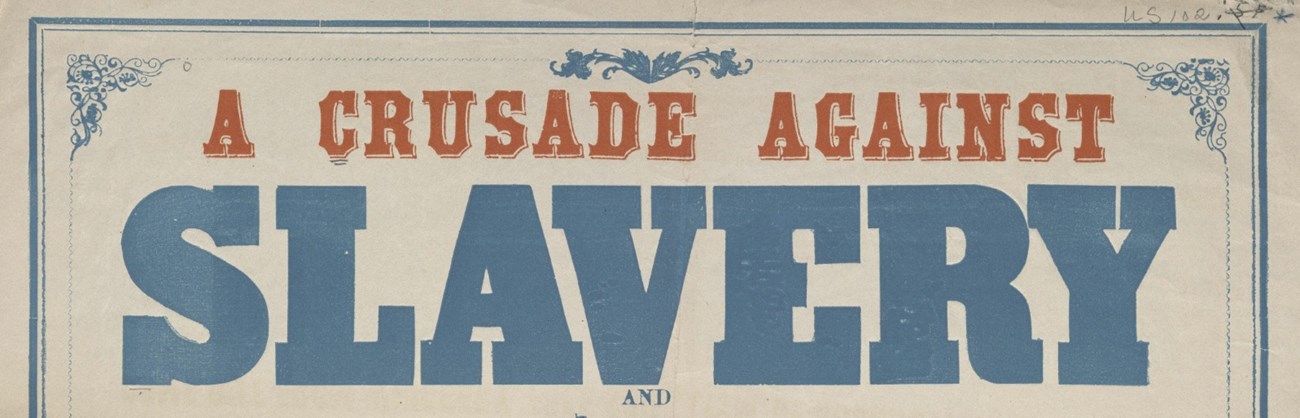 Broadside header entitled "Crusade against Slavery"