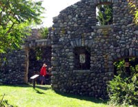 Ruins of a stone farmhouse can still be seen on Bumpkin Island