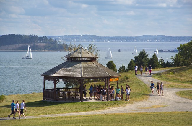 open pavilion on an island