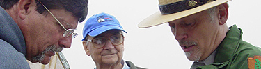 Scientists with park superintendent.