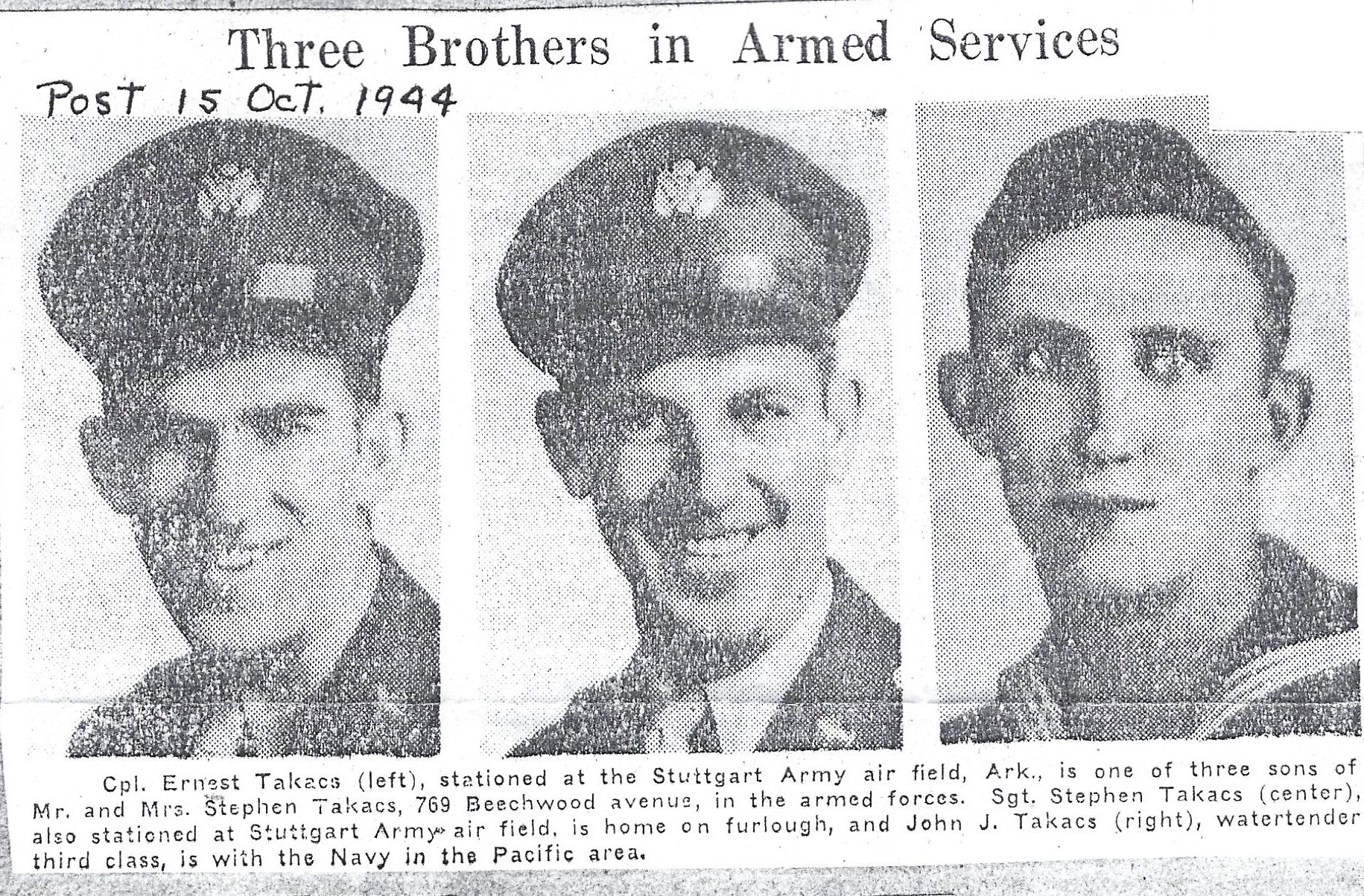 Black and white news clipping with title 