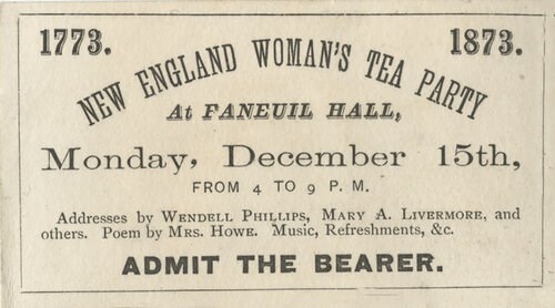 Woman's+Tea+Party+Ticket An admission ticket for the Woman's Tea Party, December 15, 1873.