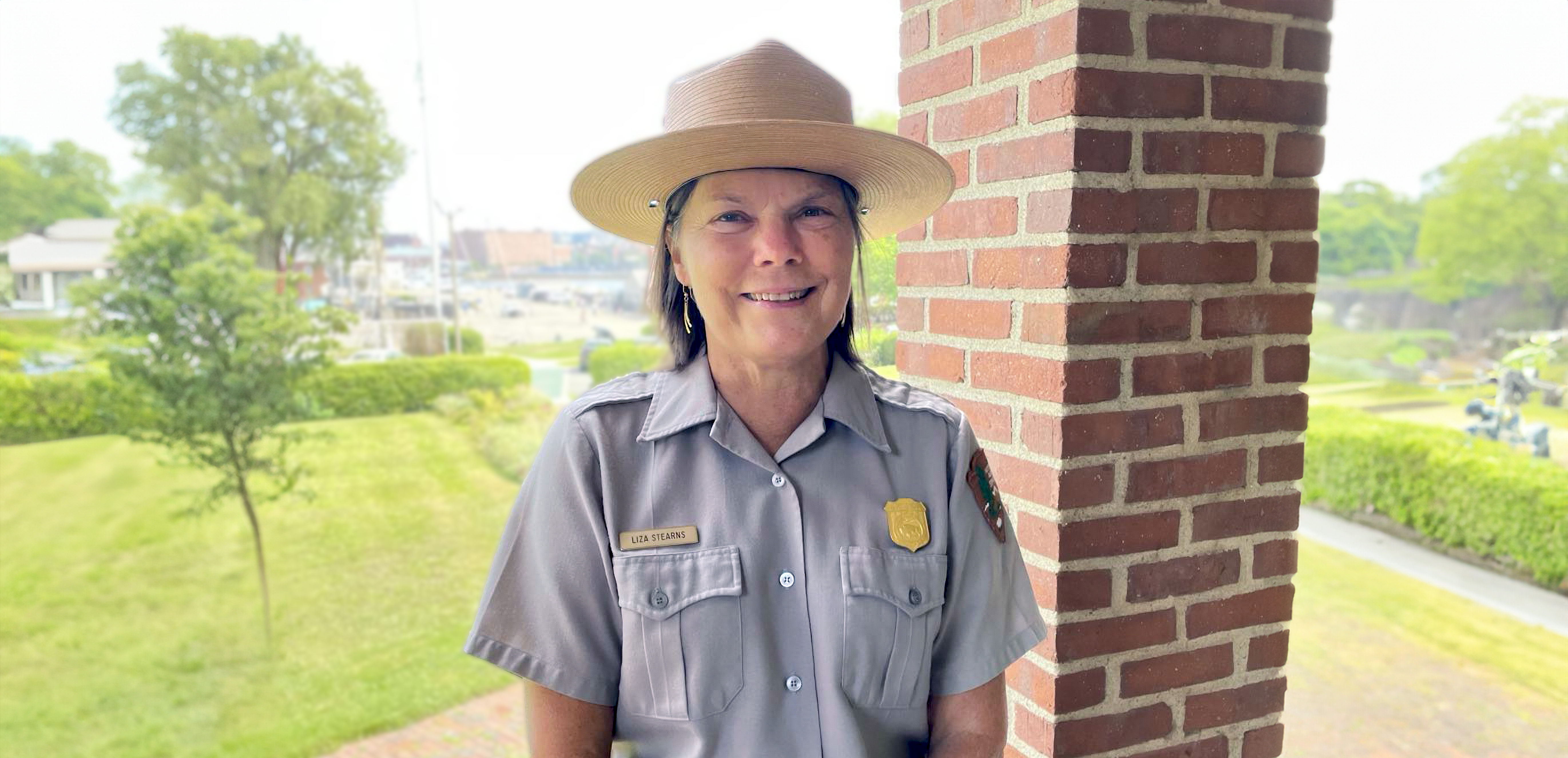 Photo Credit - NPS Photo-Celena Illuzzi Portrait of Liza Stearns, dressed in NPS uniform with flat hat.