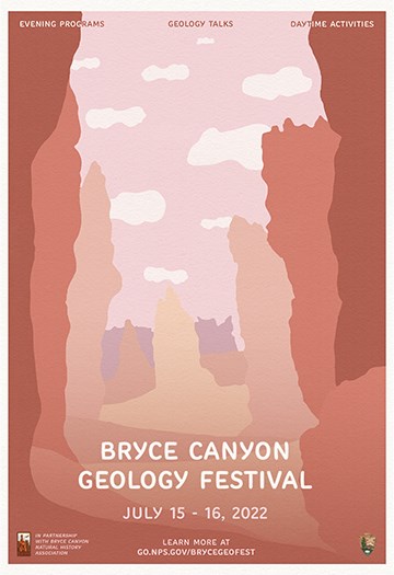 A red rock landscape with text for 2022 Geology Festival