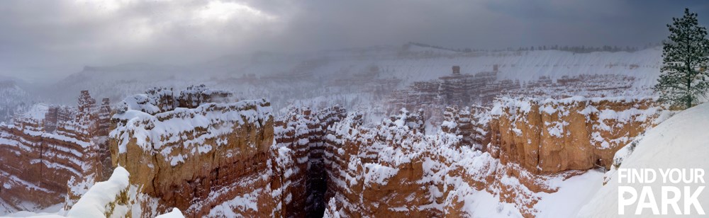Sunset Point during a winter storm. Sunset Point during a winter storm.