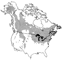 Map depicting the range of Quaking Aspen in North America