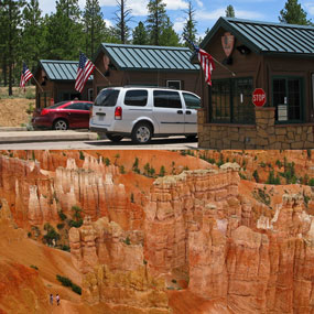 Entrance Station view top, canyon view bottom