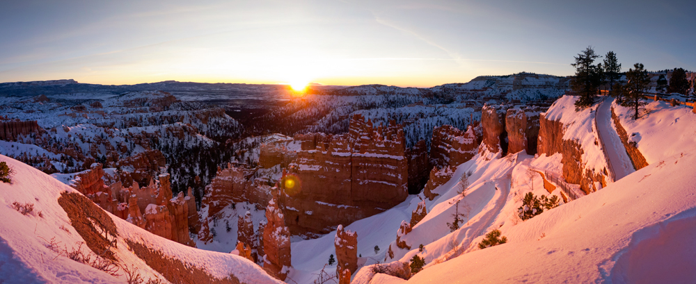 Sunrise on the rim during winter. Sunrise on the rim during winter.