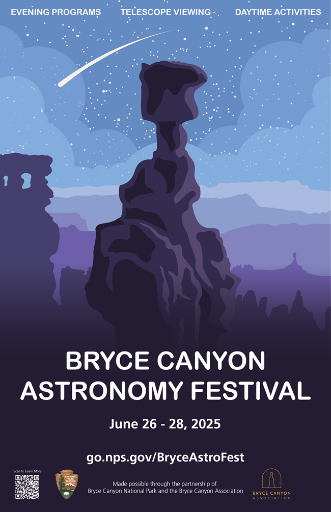 Graphic of a hoodoo with a stary night background.