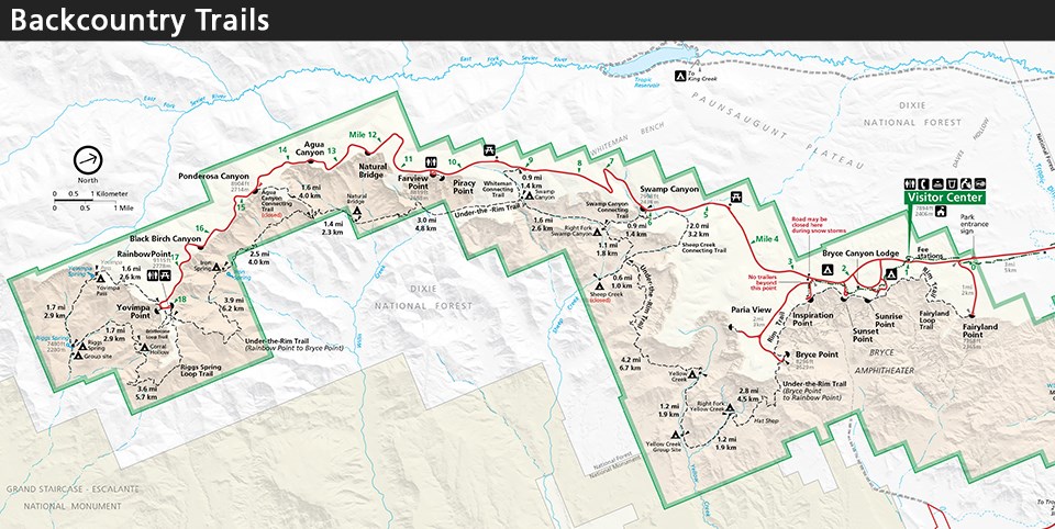 Bryce Canyon Utah Map Backcountry Information - Bryce Canyon National Park (U.s. National Park  Service)