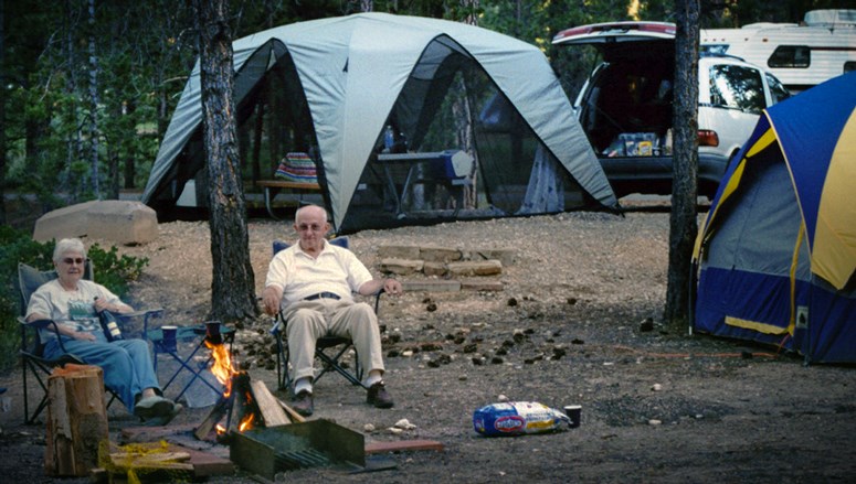 Couple sitting at Sunset Campground. Couple sitting at Sunset Campground.