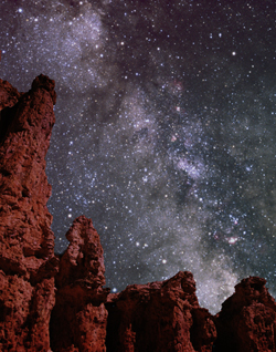 Milky Way over hoodoos