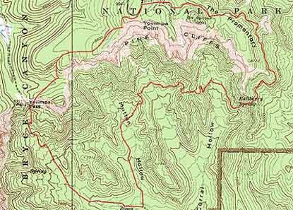 Topographical Image of Riggs Spring Loop Trail (marked in red)
