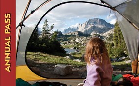 View from campsite at Island Lake in the Wind River Range at Bridger Teton National Forect. Katherine Hawkins, 2012 Share the Experience Photo Contest winner. View from campsite at Island Lake in the Wind River Range at Bridger Teton National Forect. Katherine Hawkins, 2012 Share the Experience Photo Contest winner.