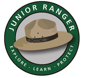 Junior ranger logo of ranger hat and the words