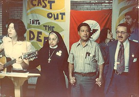 Sister Maria Luz Hernandez and Cesar Chavez, Newark, New Jersey, January 1975