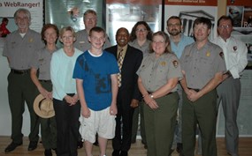 Group of ten people who worked on the contest, along with contest winner from Topeka, Ryan Kelly.