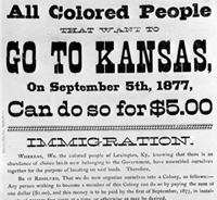 Image of a historic poster encouraging African Americans in Lexington, Kentucky to move to Nicodemus, Kansas.