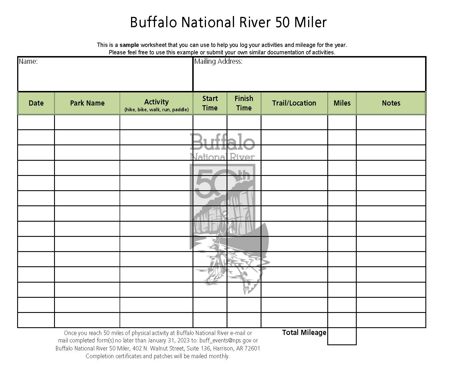 50 Mile Challenge - Buffalo National River (U.S. National Park Service)