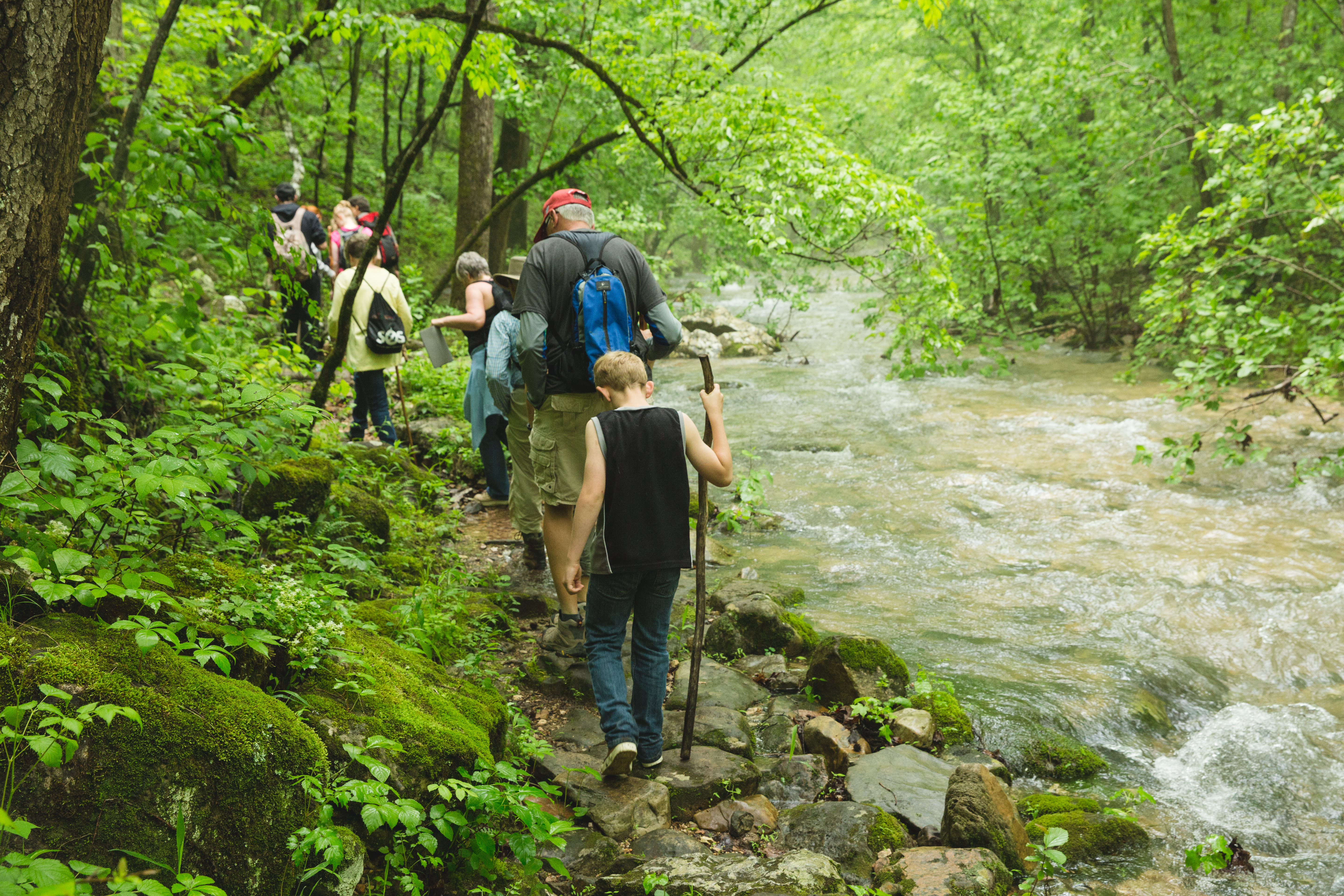 Hikers at Panther Creek Hikers at Panther Creek