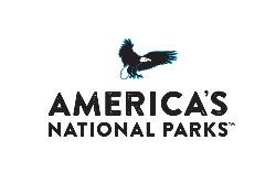 black and white graphic with bald eagle flying over America's National Parks title