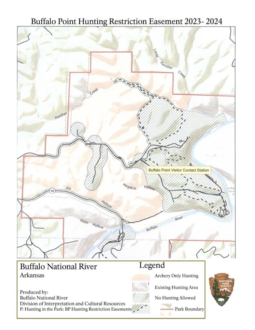 Map of the archery only hunting area at Buffalo Point.