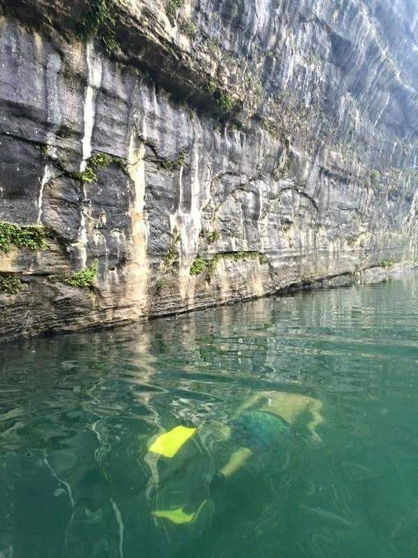 A snorkeler at Ponca