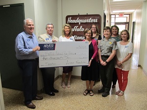 Arvest Bank presents check Arvest Bank officials present donation for Special Olympics in the park.