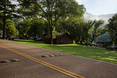 view of campsite in B Loop of Buffalo Point Campground