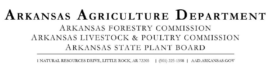 letterhead for Arkansas Department of Agriculture