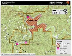 Map of Lower Buffalo Wilderness highlighting the Duck Head area