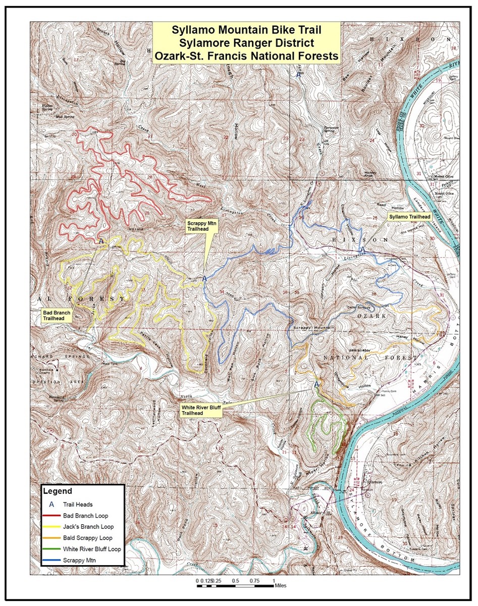 Buffalo Bike Trail Map Mountain Biking - Buffalo National River (U.s. National Park Service)