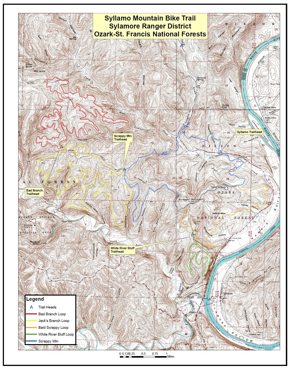 topographic map of trails