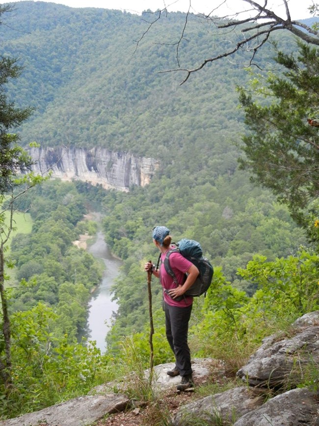 Backpacker at overlook