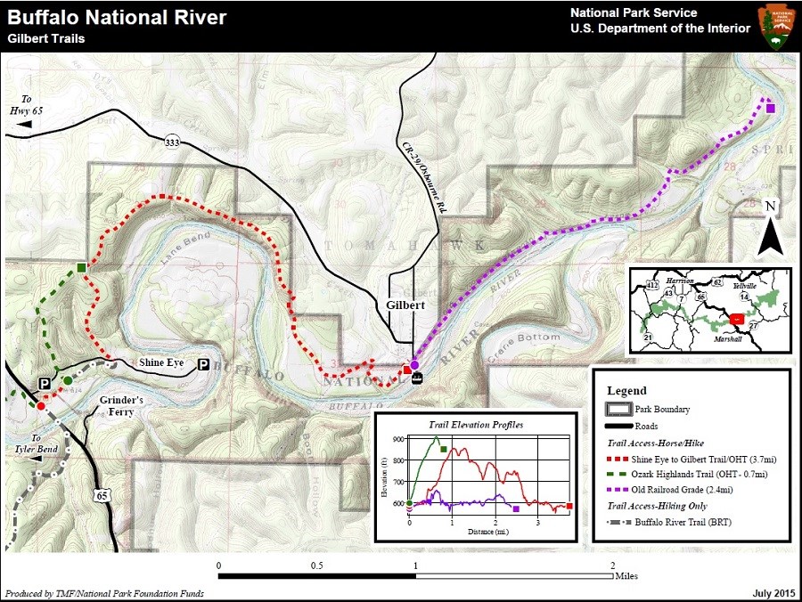 Trail map for Gilbert area