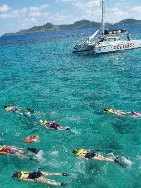 Snorkelers at Underwater Tunnel