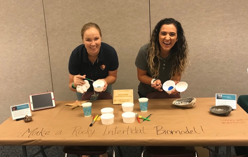 Community Outreach - McKenna and Nicole Science educators McKenna (left) and Nicole (right) paint 3D-printed Two Spot Octopuses (Octopus bimaculoides) at the 2017 San Diego Maker Faire.