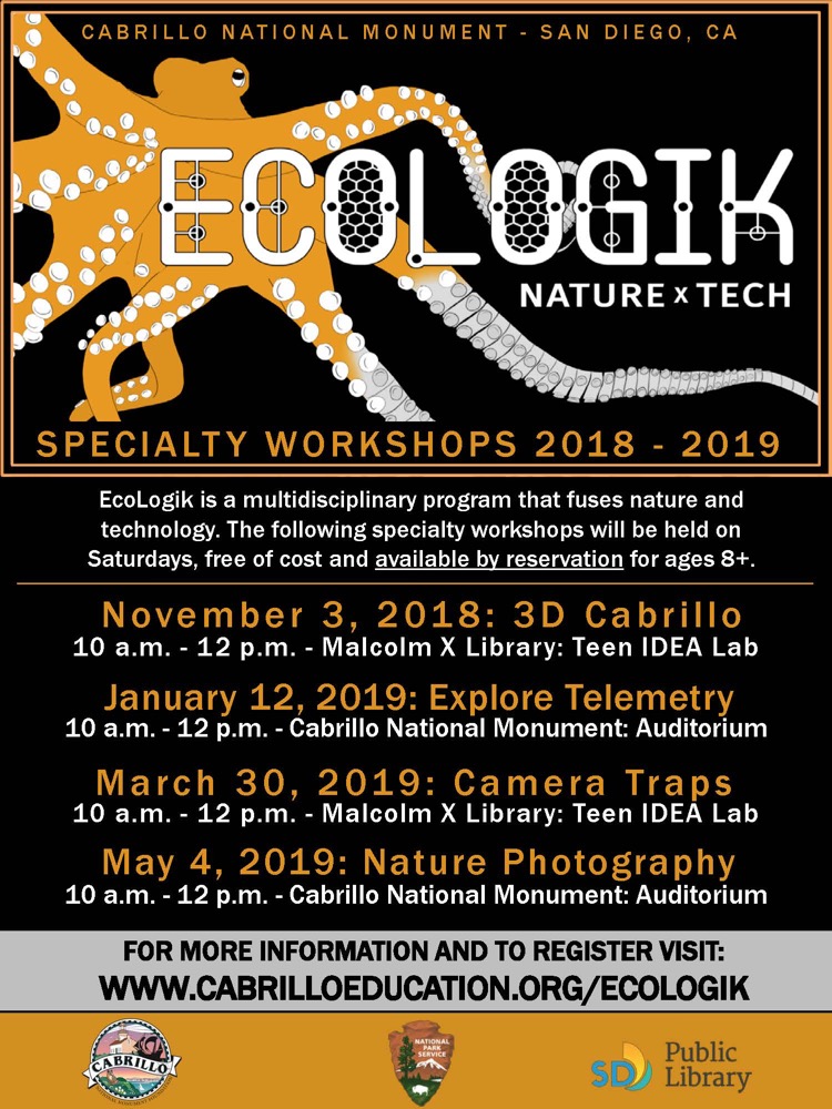 Flyer showing EcoLogik Workshops 2018 - 2019