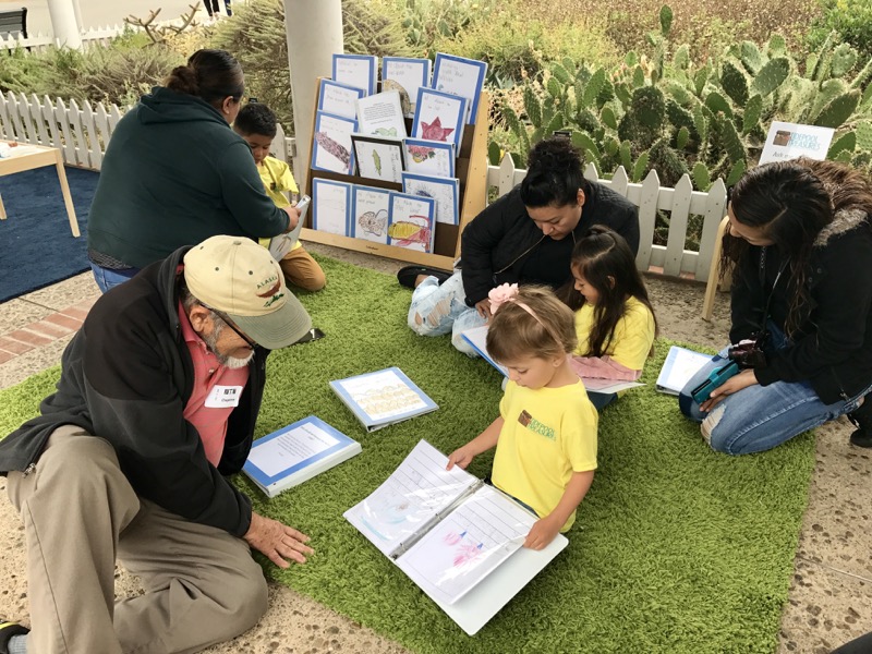 Elementary students showing off their tidepool knowledge