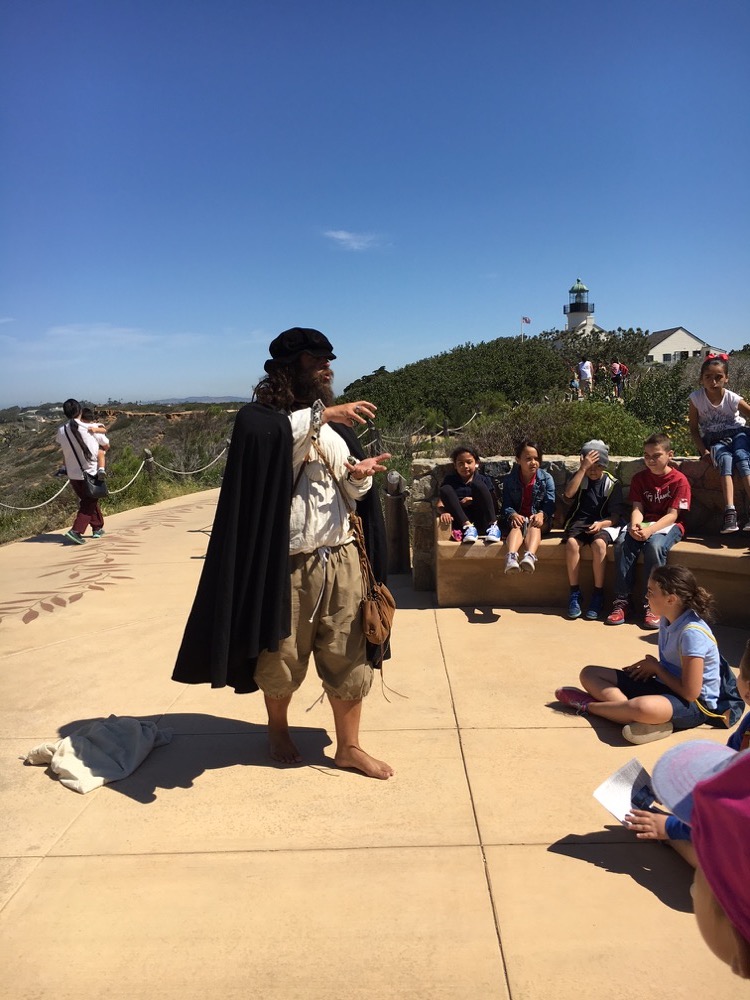 Ranger Tavio dressed as a 16th century sailor in this historical program about Juan Rodriguez Cabrillo.