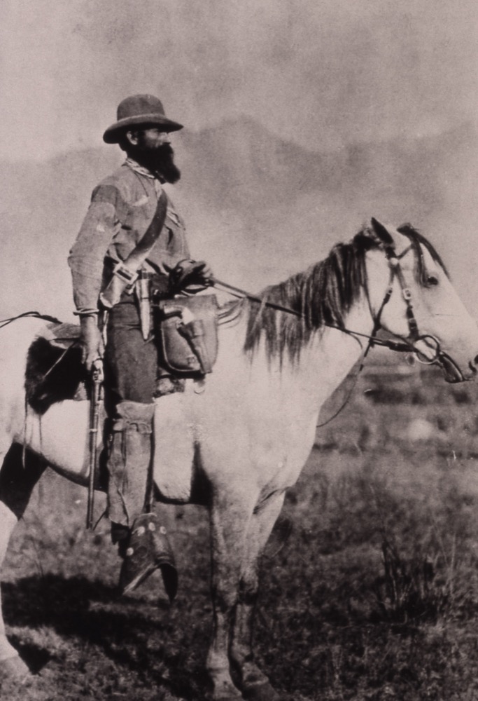 the first park Superintendent, Nathaniel Langford, on horseback in Yellowstone National Park, 1872. the first park Superintendent, Nathaniel Langford, on horseback in Yellowstone National Park, 1872.