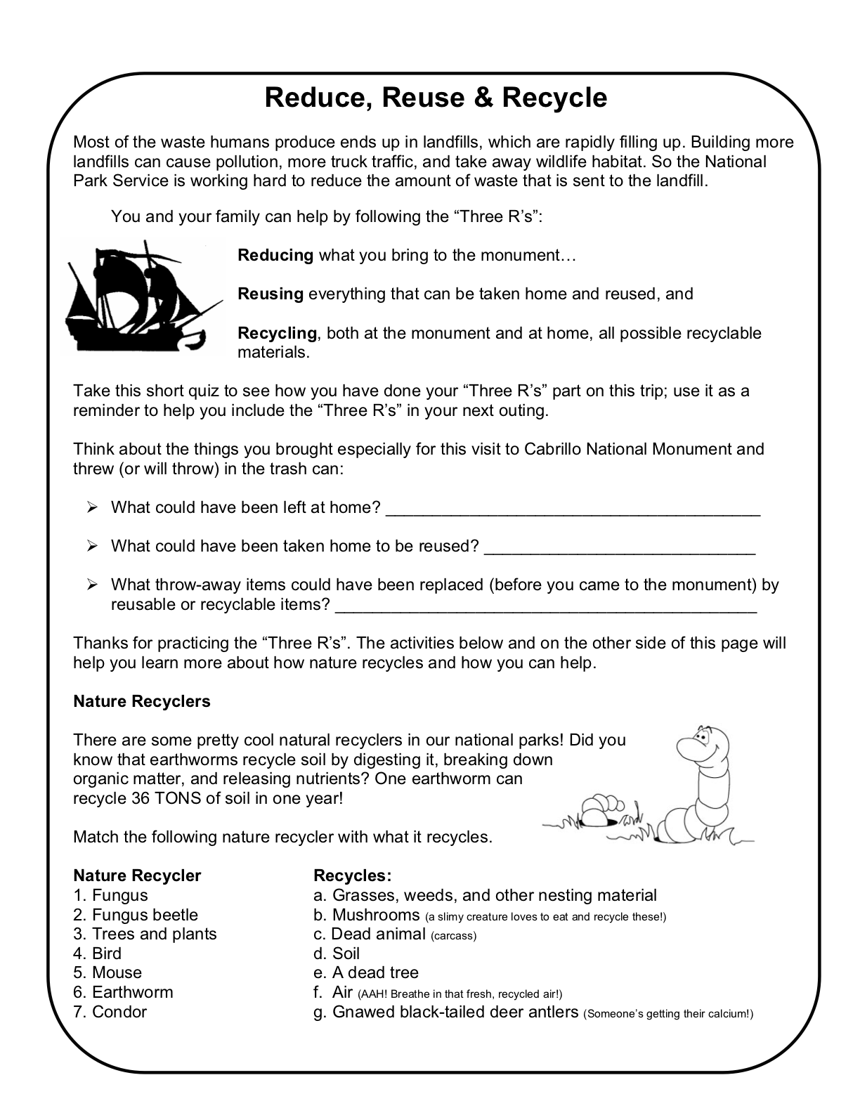 Recycling Activity page 1